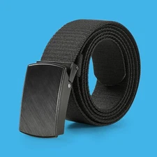 Mens 120 To 180cm Plus Size Stretch Fabric Cloth Belt Black Belting Cut To Fit