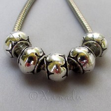 Wholesale Silver Plated European Large Hole Spacer Beads B0603 - 10, 20 Or 50PCs
