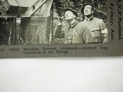 Antique Stereoview Card. Keystone. (41) 18612 Shooting German Airplanes - Picture 3 of 5