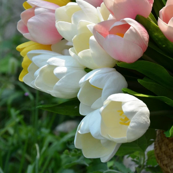 10 PACK Artificial Tulips Real Touch Bridal Home Wedding Party Festival Decor US - Image 4 of 4