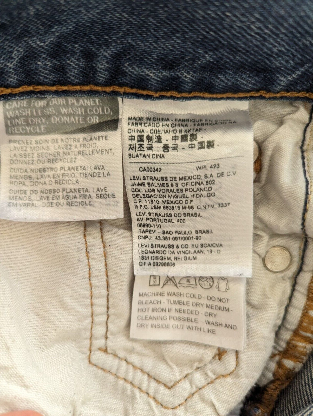 Levi 501 CT customized patchwork button fly jeans… - image 8