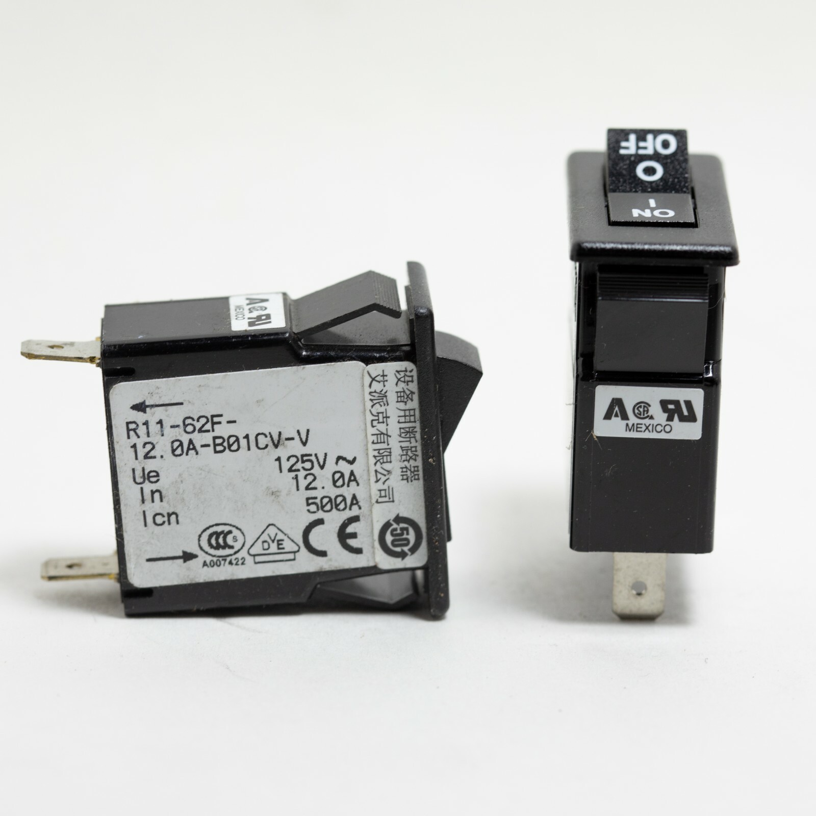 2x Black Airpax Circuit Breaker Rocker Switch R11-62F-12.0A-B01CV-V | eBay