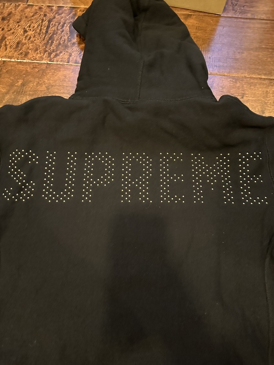 Supreme Studded Logo Hooded Sweatshirt Black Size Small S Supreme Studded Logo Hooded Sweatshirt Black Size Small S