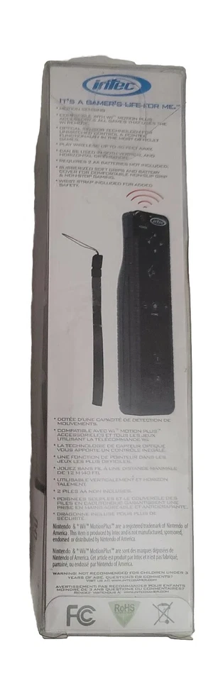 Intec Wave Wireless Nintendo Wii Non-Slip Remote Controller Black New in Box - Image 3 of 4
