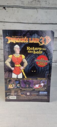 2002 Dragon's Lair 3D bande dessinée vintage imprimé/affiche promotion officielle Nintendo - Photo 1/6