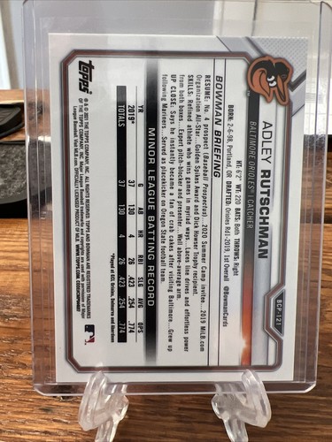 2021 Bowman Chrom Prospects Adley Rutschman Aqua Refraktor 118/225 - Bild 2 von 2