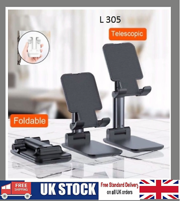 Foldable White Phone Stand - Universal Desktop Holder For Mobile & Tablets