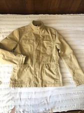 H M DIVIDED khaki MEDIUM full Sil Snap Utility LINED jacket POCKETS
