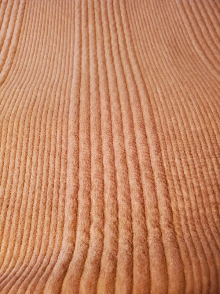 West Elm Cotton Cloud Jersey Golden Oak F/Q Duvet Cover NWOT Ribbed Matelasse  - Image 2 of 4