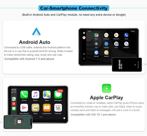 6+128GB Single Din Autoradio Android Autoradio mit 10.5 '' Touchscreen 1280*720P - Bild 5 von 10
