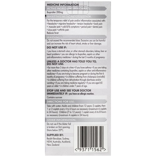 24x Nurofen 200mg Tablets Temporary Pain/Inflammation Relief Headache/Flu/Fever - Picture 3 of 8