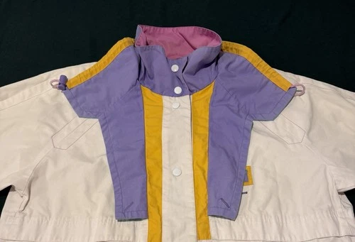 Vintage 80s Be In The Current Seen Pastel Colorblock Light Jacket Mens Medium image 3