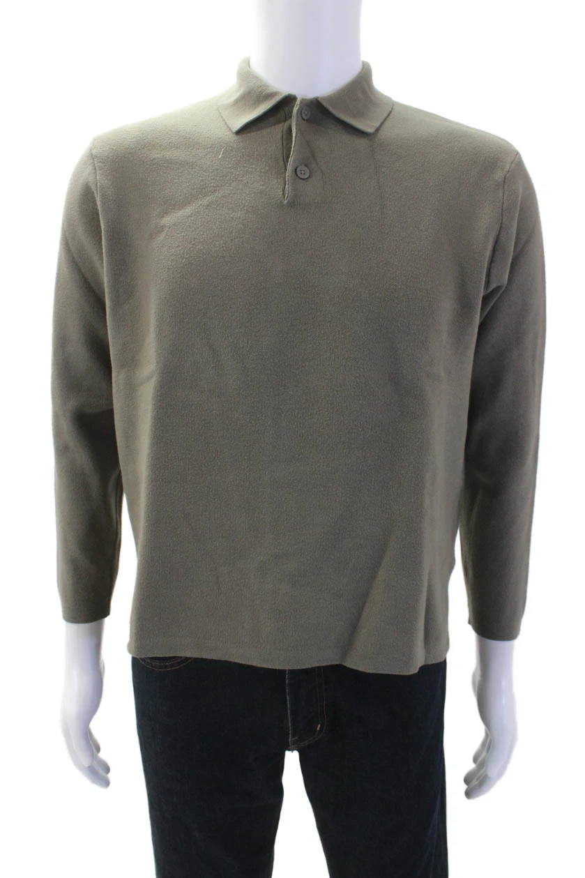 Zara Mens Knit Collared Long Sleeve Polo Shirt Green Size M
Opens in a new window or tab