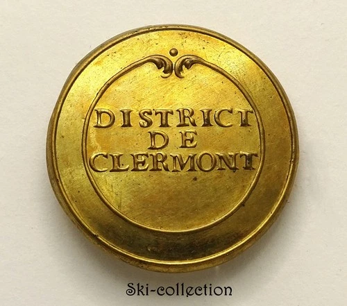 Button - DISTRICT DE CLERMONT, National Guard. officers. 1789-1790. 28mm