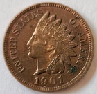 1901 Indian Head Penny - diamonds