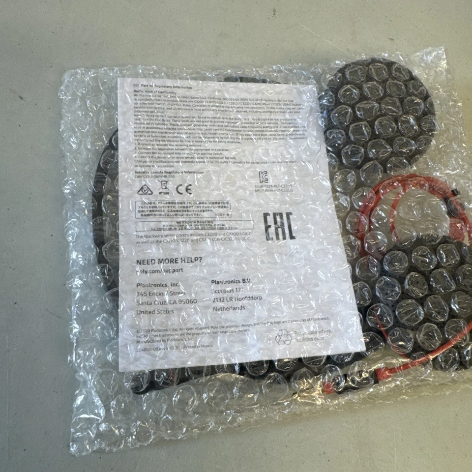 New! Plantronics Blackwire 3225 Over the Ear Headset w/Dual Earpads - 3.5mm Jack - Image 4 of 4