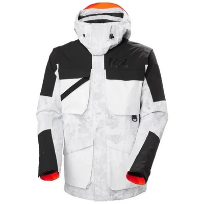 Helly Hansen Herren ULLR D Heritage Long Jacke Weiß Schwarz Größe XS NEU