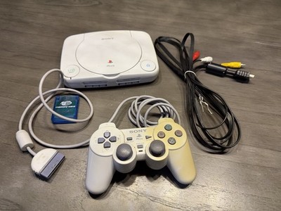 Sony PSone PS1 Slim SCPH-101 Console Controller Memory Card Cables Untested
