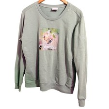 Sudadera Columbia verde menta con gráfico floral para mujer talla L