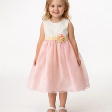 Party Dress 5T Peachy Pink Tulle Washable NEW Easter Church Wedding Flower Girl