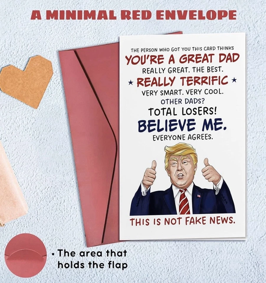 Trump YOU'RE A GREAT DAD Birthday/Father's Day/Any Occassion with Red Envelope - Image 4 of 4