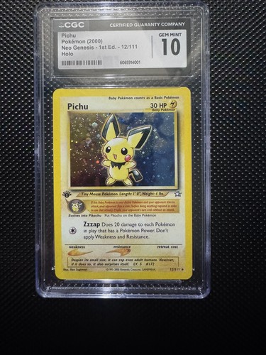 Pichu (1st Edition) graded CGC 10 for sale on eBay