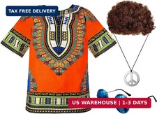 Norme 4 Pcs Halloween Hippie Costume Set for Men 60s 70s Outfit