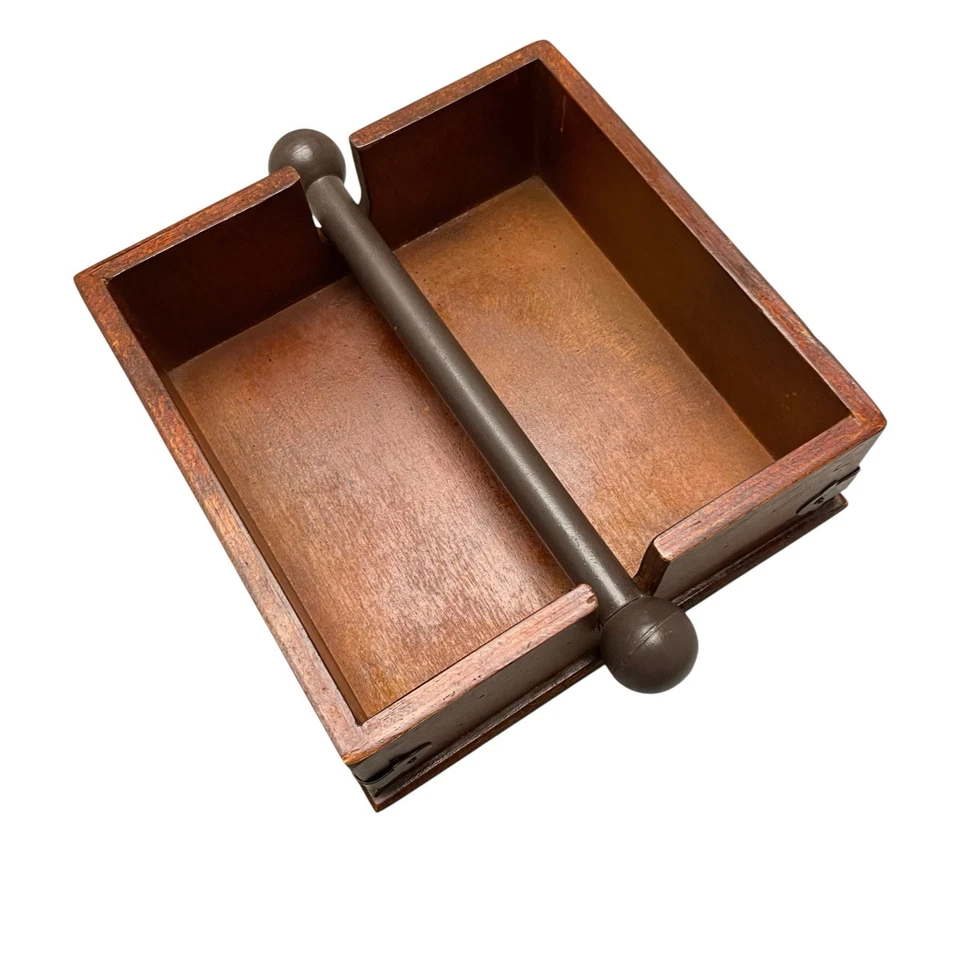 Creative Co-op Rustic Wood Metal & Plastic Square Napkin Holder - Image 3 of 4