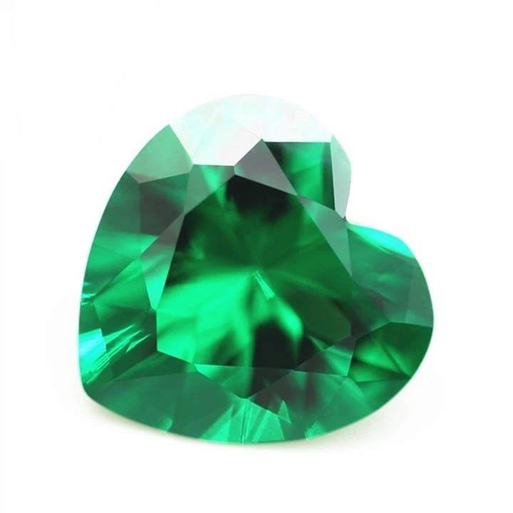 Synthetic Emerald Heart Fine Cut AAA Loose Gemstone For Making All Type Jewelry - Image 4 of 4