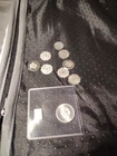 12.93g Lot Of 9x1 Gram Silver Rounds And Bar ..And (1) 1/10oz Aztec Silver Coin