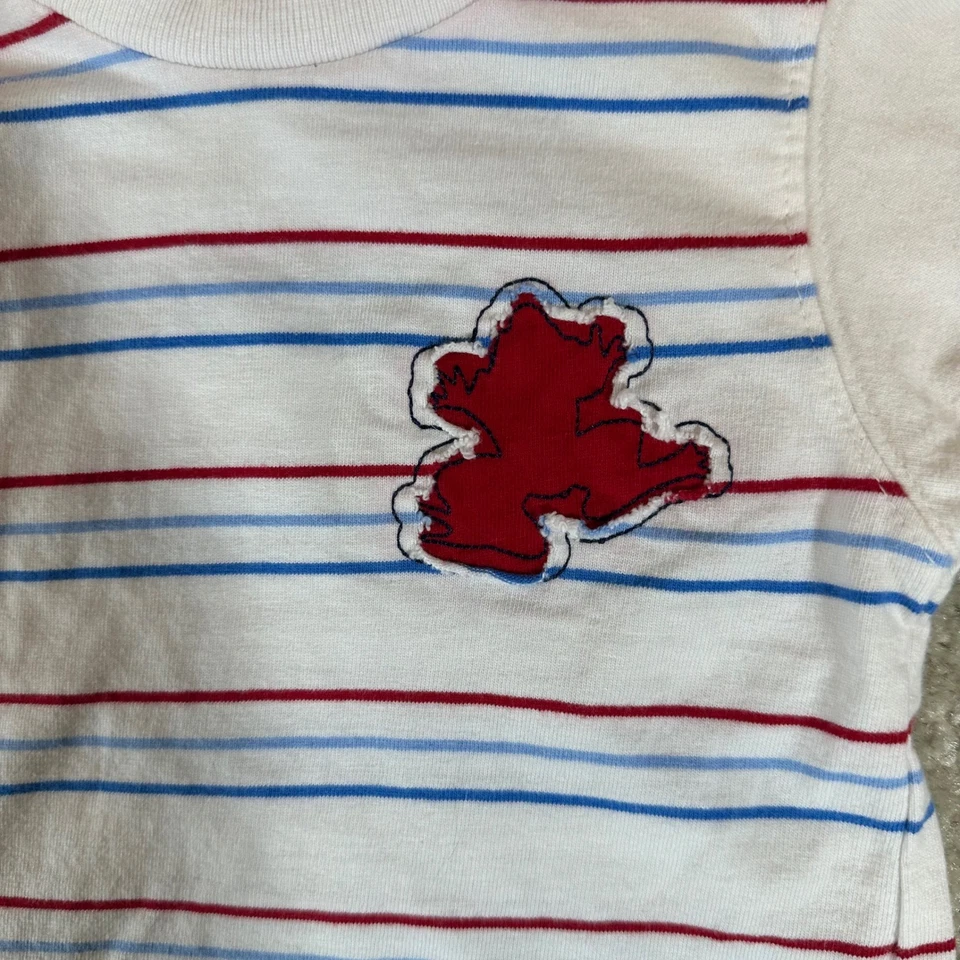 Camiseta a Rayas Infantiles Kid Connection Rojo Azul Aplique Talla 18 Meses Foto 4 de 4