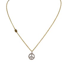 NEW Juicy Couture Rhinestone Peace Necklace Gold ON SALE!