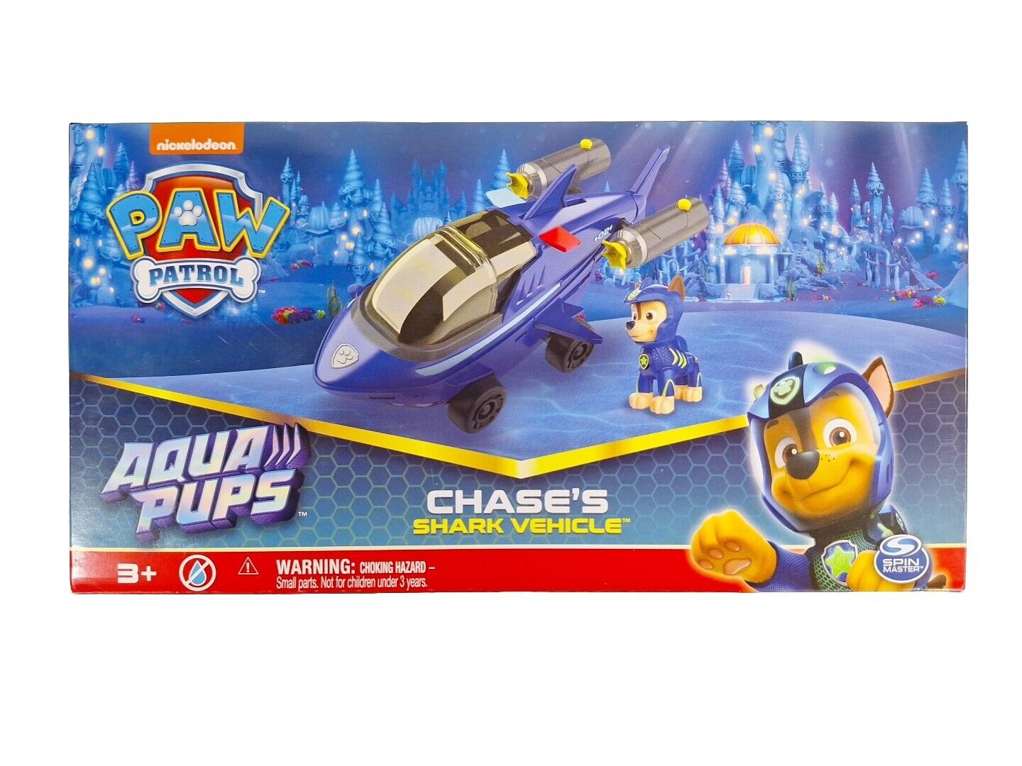 Nickelodeon Paw Patrol Aqua Pups Chase's Shark Vehicle - Spin Master Brand New!