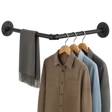 Industrial Pipe Clothing Rack Wall mounted Clothes Rail Hanging Display Rack UK