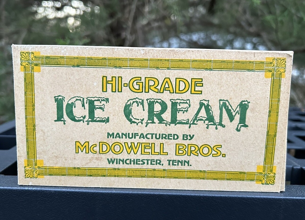 Vintage McDOWELL BROS ICE CREAM - WINCHESTER, TENNESSEE