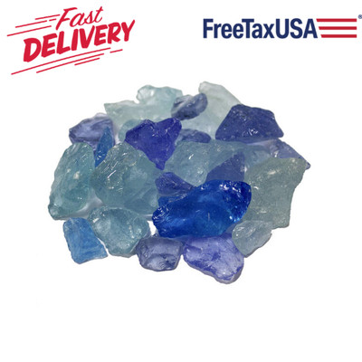 Fire Pit Glass Rocks Propane Natural Gas Fireplace Blue ...