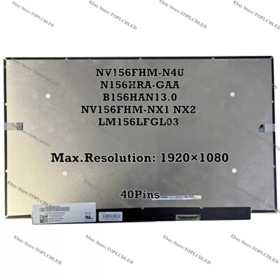 Écran LCD 15,6 Pouces FHD 1920x1080, Compatible NV156FHM, N156HRA, 40 Broches, 120Hz