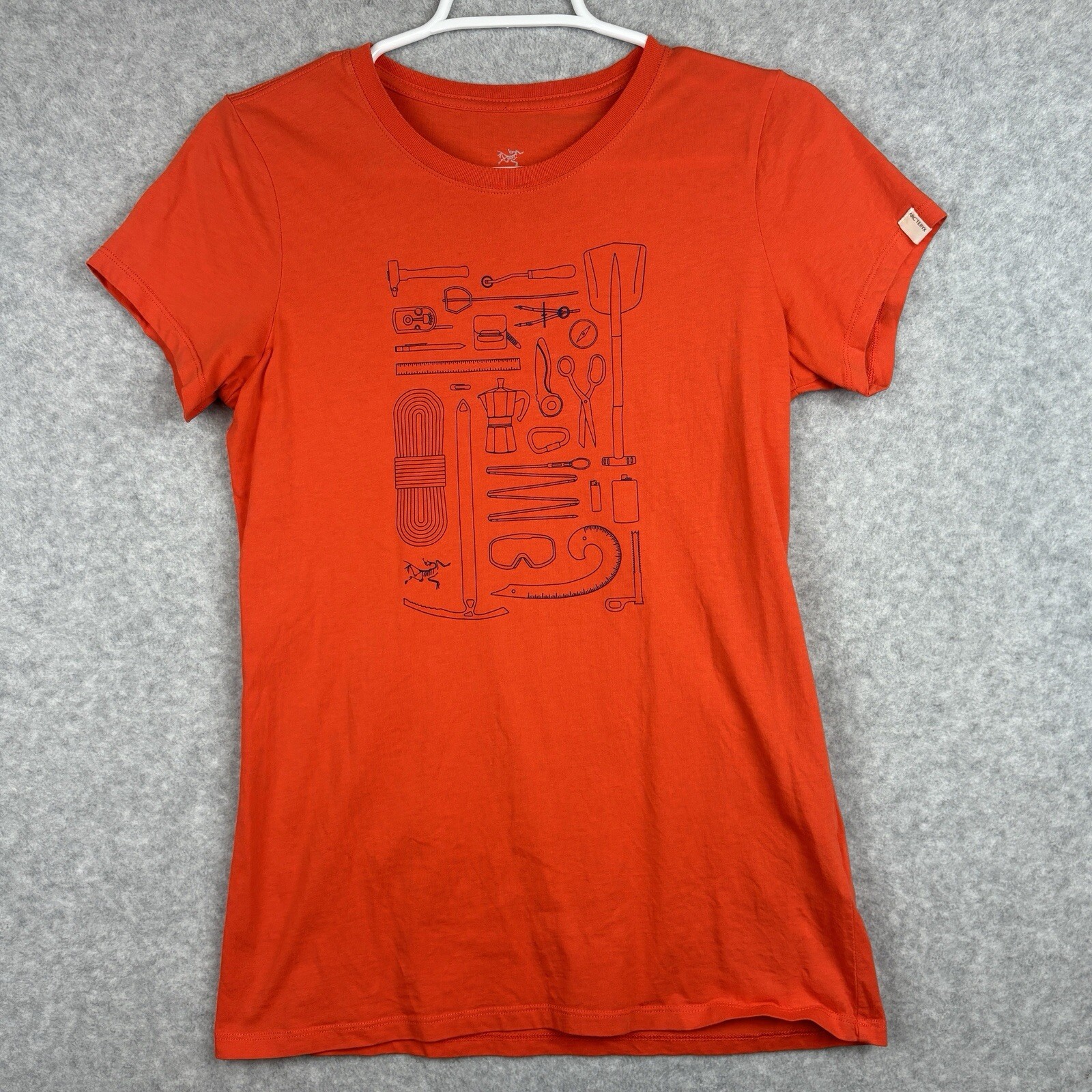 ARC'TERYX T shirt donna Arc’teryx manica corta grafica taglia media arancione campeggio escursionismo