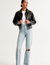 Abercrombie Fitch Jeans 29 / 8 Womens 90s Straight Ultra High Rise Destroyed