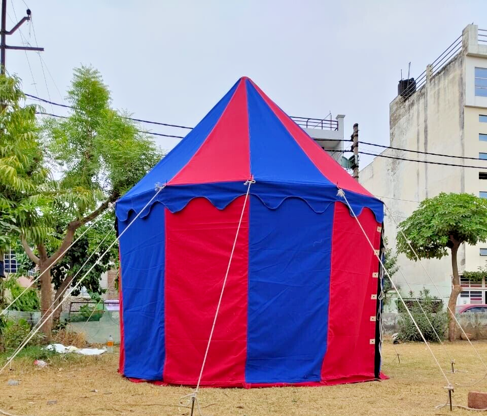 WEEKEND SALE Medieval Round pavilion 3m Blue Red waterproof camping tent  Sale