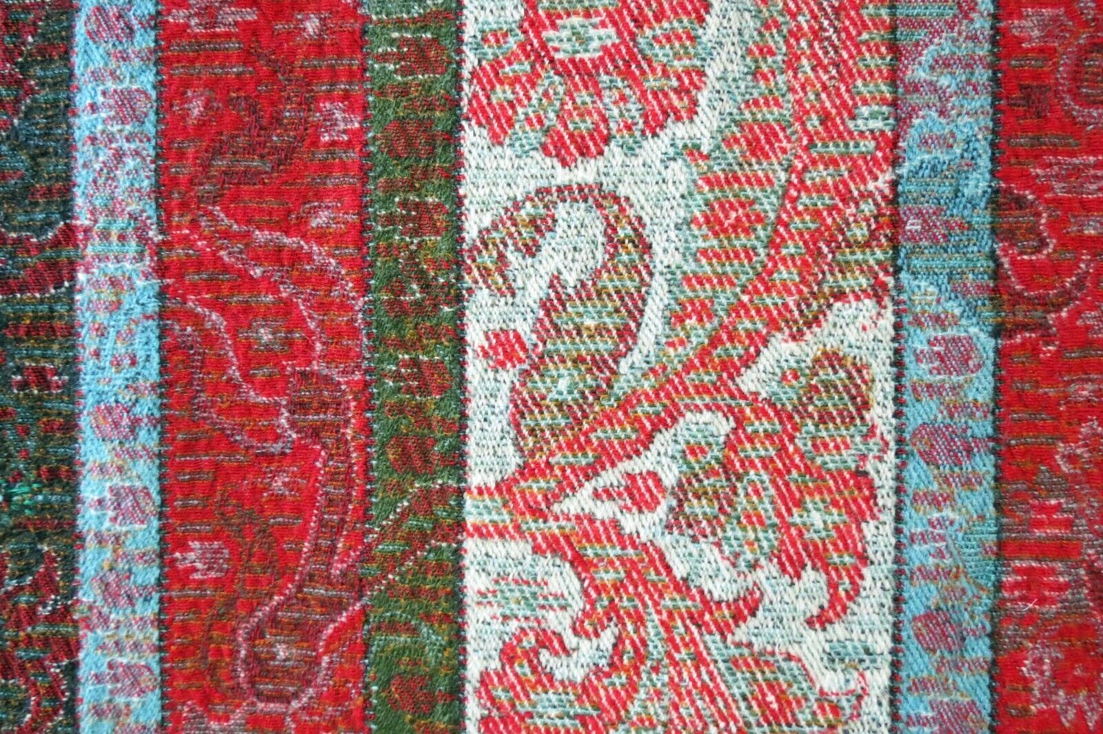 Large Antique Kashmir Like Woven Wool Paisley Tex… - image 6