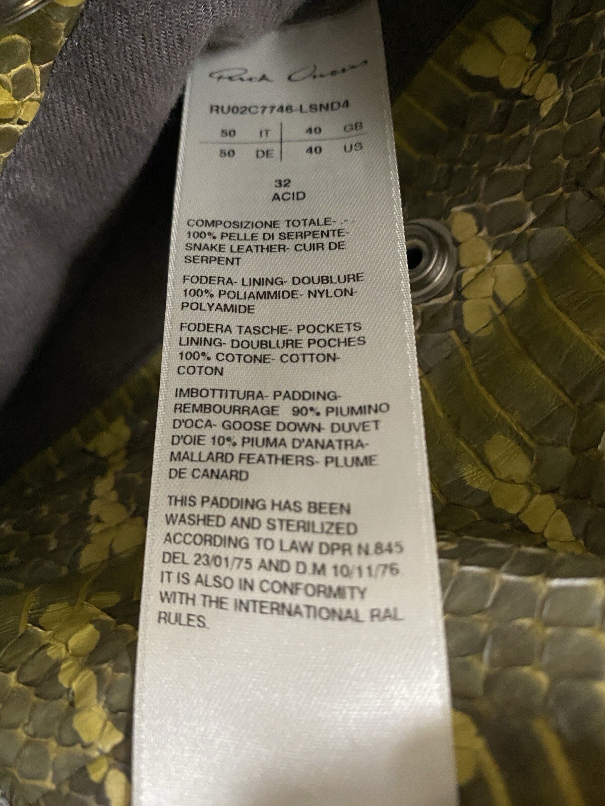 Rick Owens FW23 SEALED VEST PYTHON SNAKESKIN size… - image 7