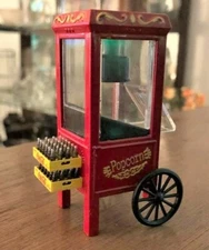 Popcorn Cart Miniature w Coke Cases (2) G LGB 1/24 Scale Carnival Mall Diorama 