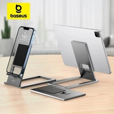 Baseus Foldable Metal Desktop Holder For iPhone 15 14 13 Pro iPad Samsung Tablet