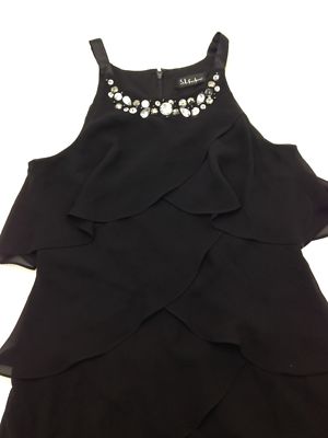 beaded tiered shift dress Pisarro Nights Beaded Tiered Shift Dress