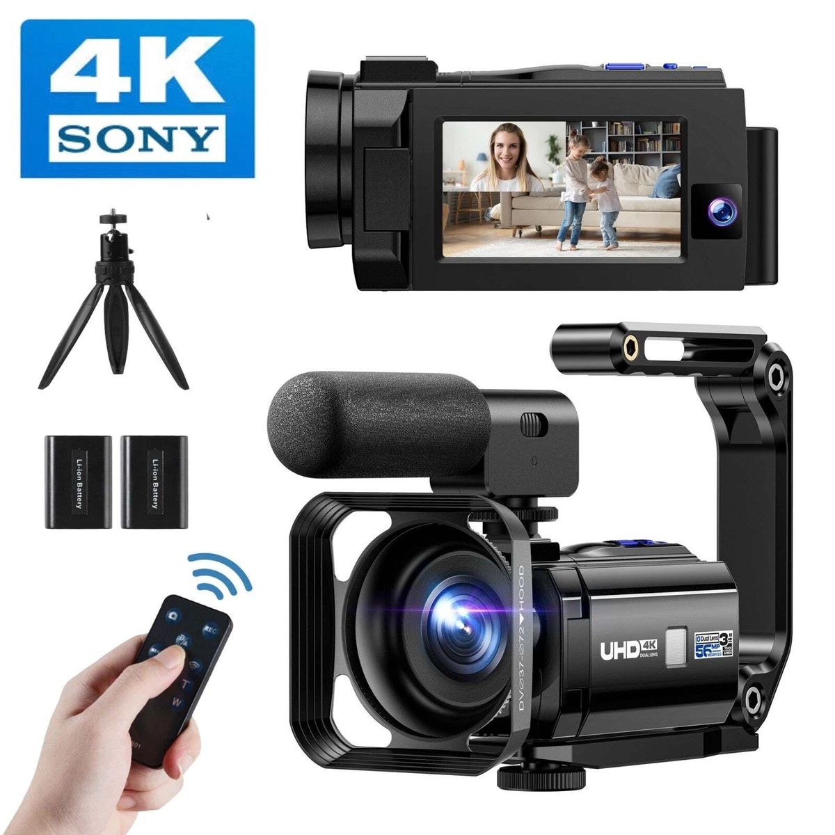 Video Camera Camcorder 4K 56MP Vlogging Camera with IR Night