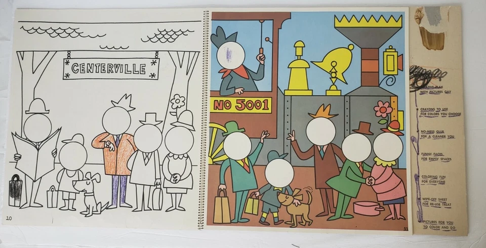 Faces Into Spaces Milton Bradley. Vintage 1962. Board coloring Game. - Image 4 of 4