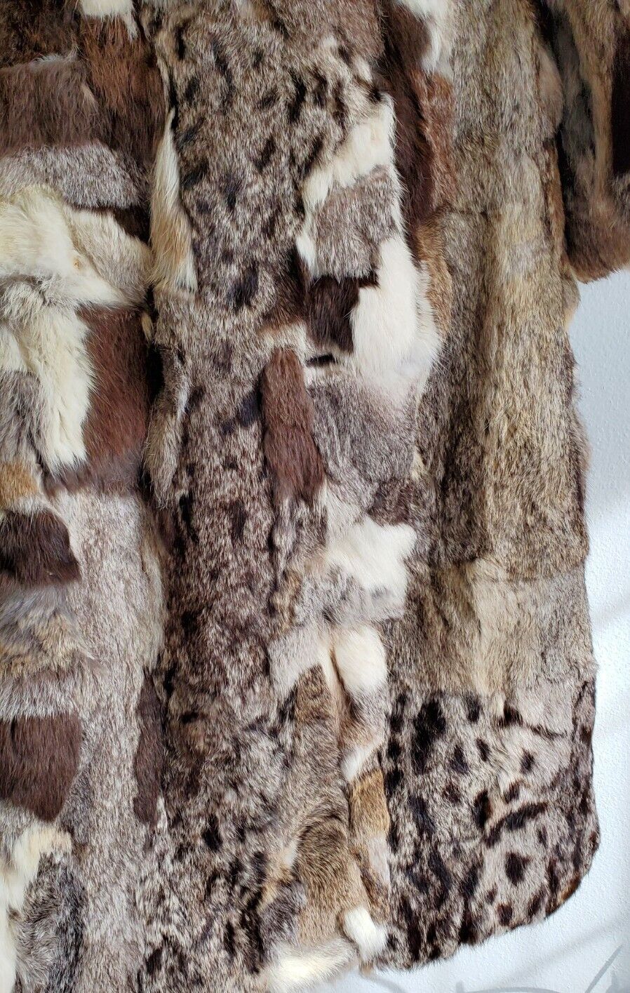 Rare Vintage Full Length Patchwork Rabbit Fur Coat - image 4
