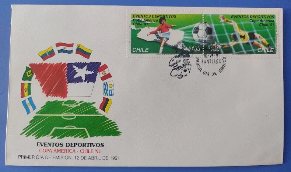 Chile 1991 FDC Eventos Deportivos - Copa America Chile´91 Soccer - Image 2 of 2