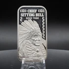 Chief Sitting Bull Native American Indian Sioux Tribe 999 FINE Silver bar C5004